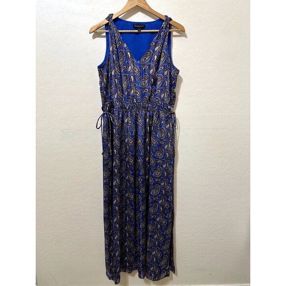 Banana Republic Womans Maxi Dainty Paisly Print Sleeveless Dress Size M Y2K - Picture 1 of 14